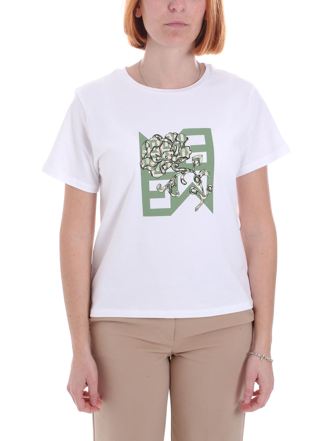 T-shirt Bianco Verde Emme Marella