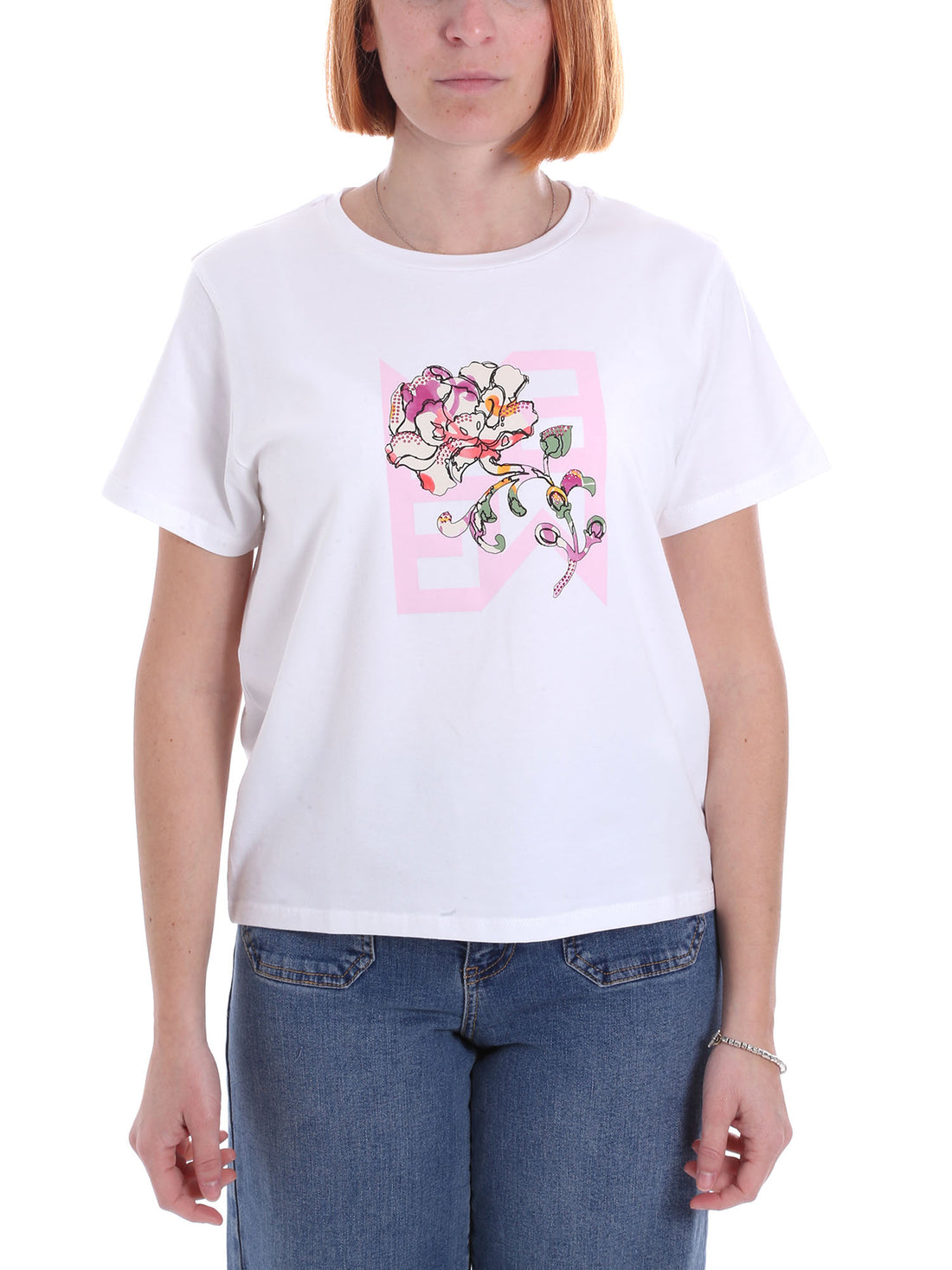 T-shirt Bianco Rosa Emme Marella