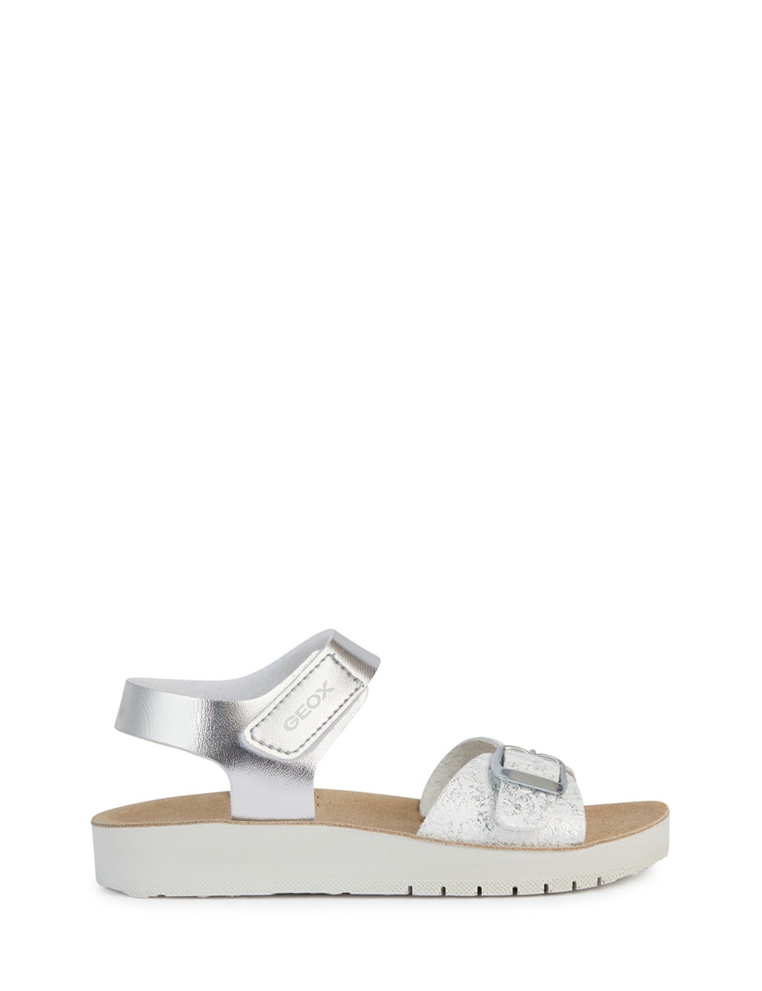 Sandali con strappi Argentato Geox