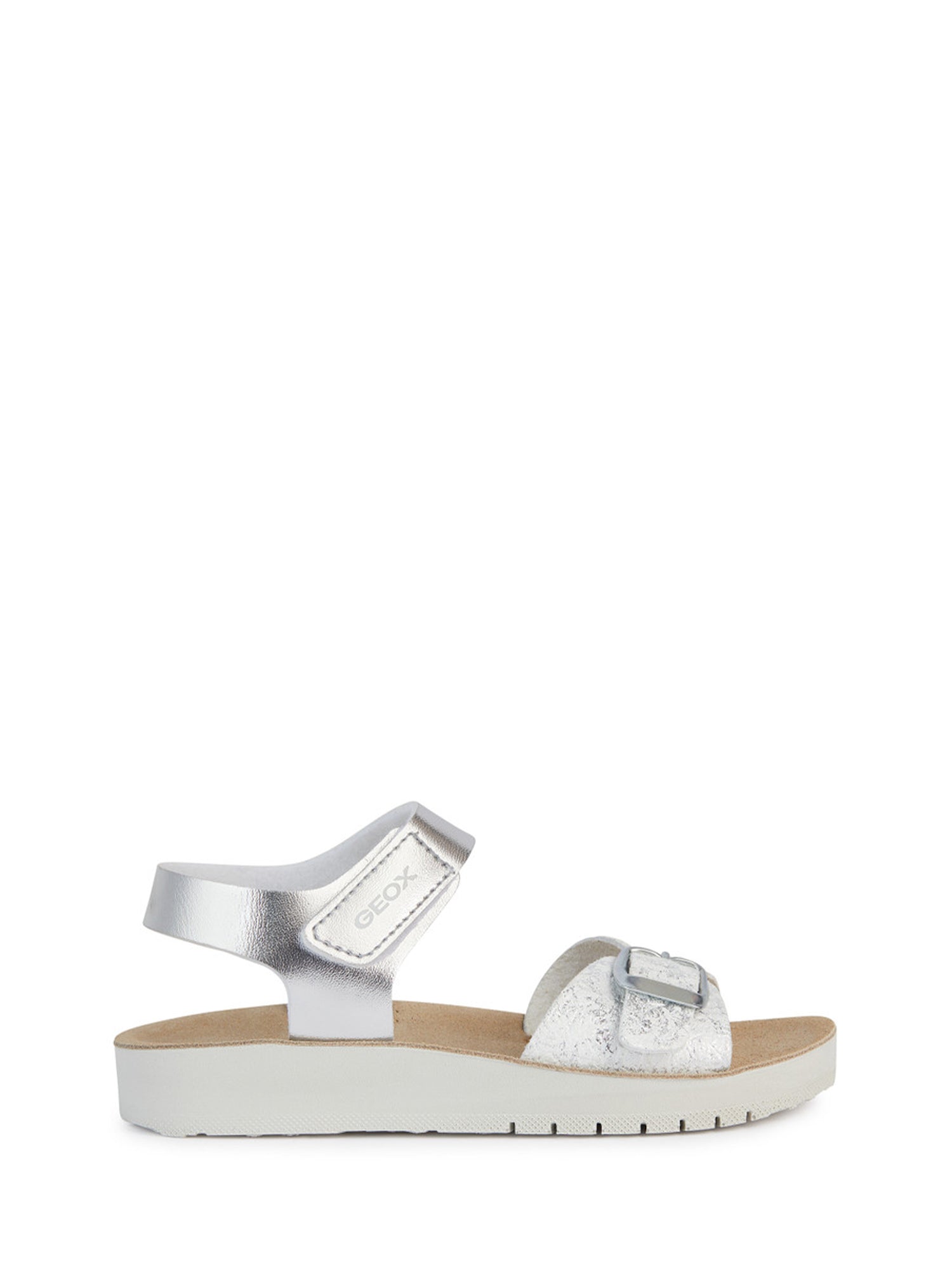 Sandali con strappi Argentato Geox