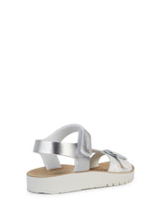 Sandali con strappi Argentato Geox