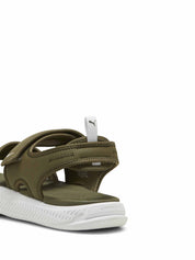 Sandali con strappi Verde Puma