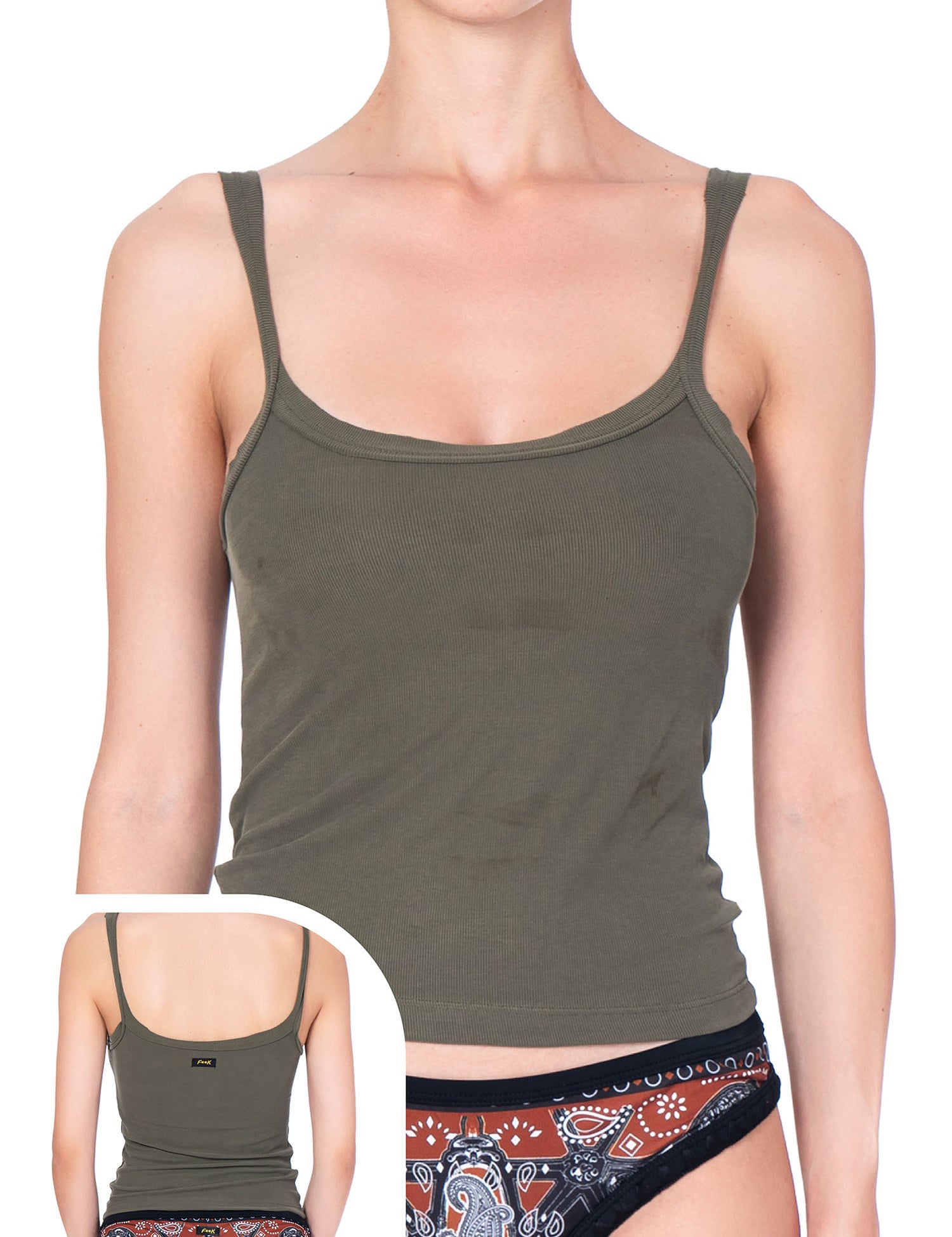 Top e canotte Verde F**k