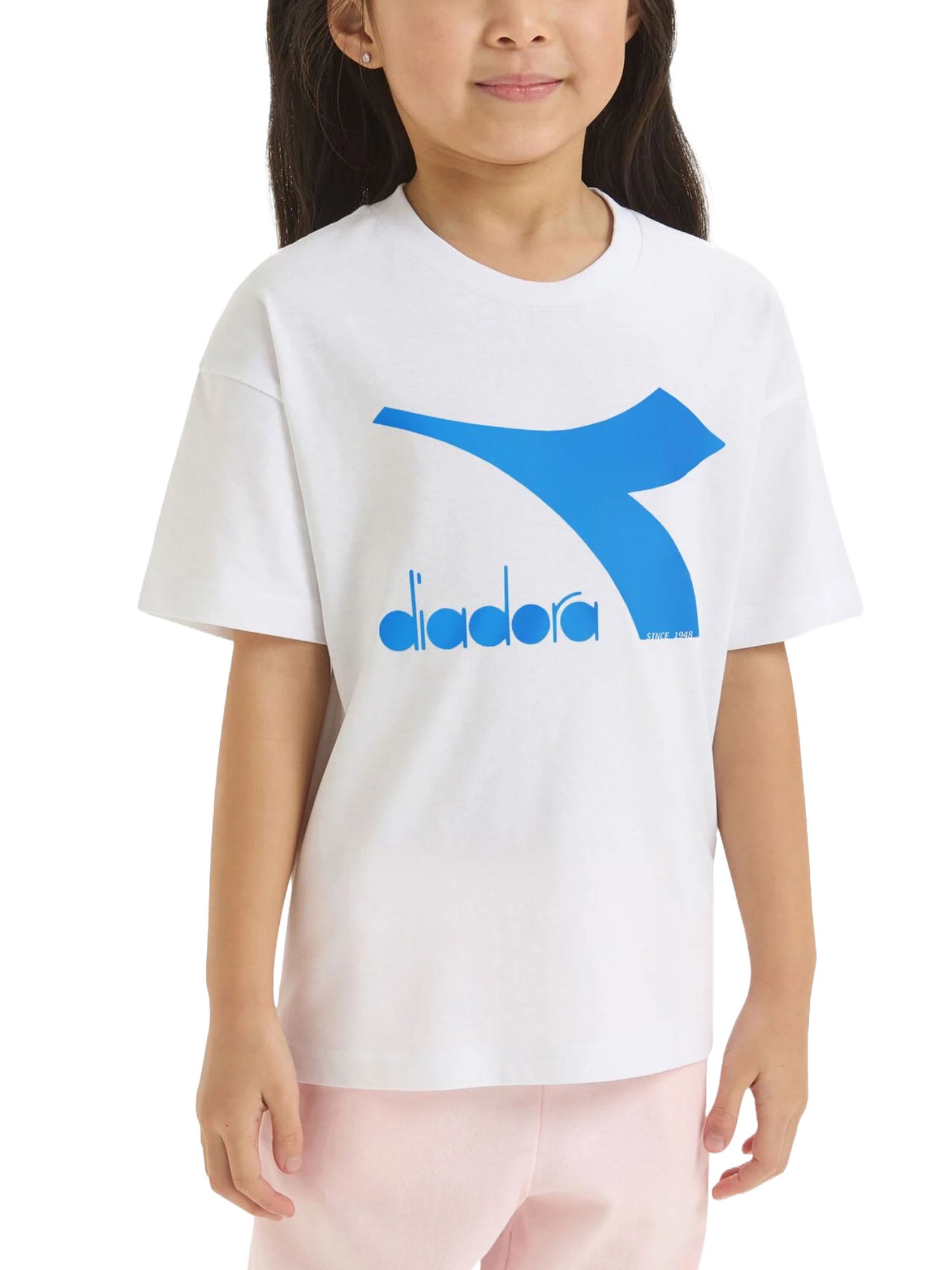T-shirt Bianco Blu Diadora