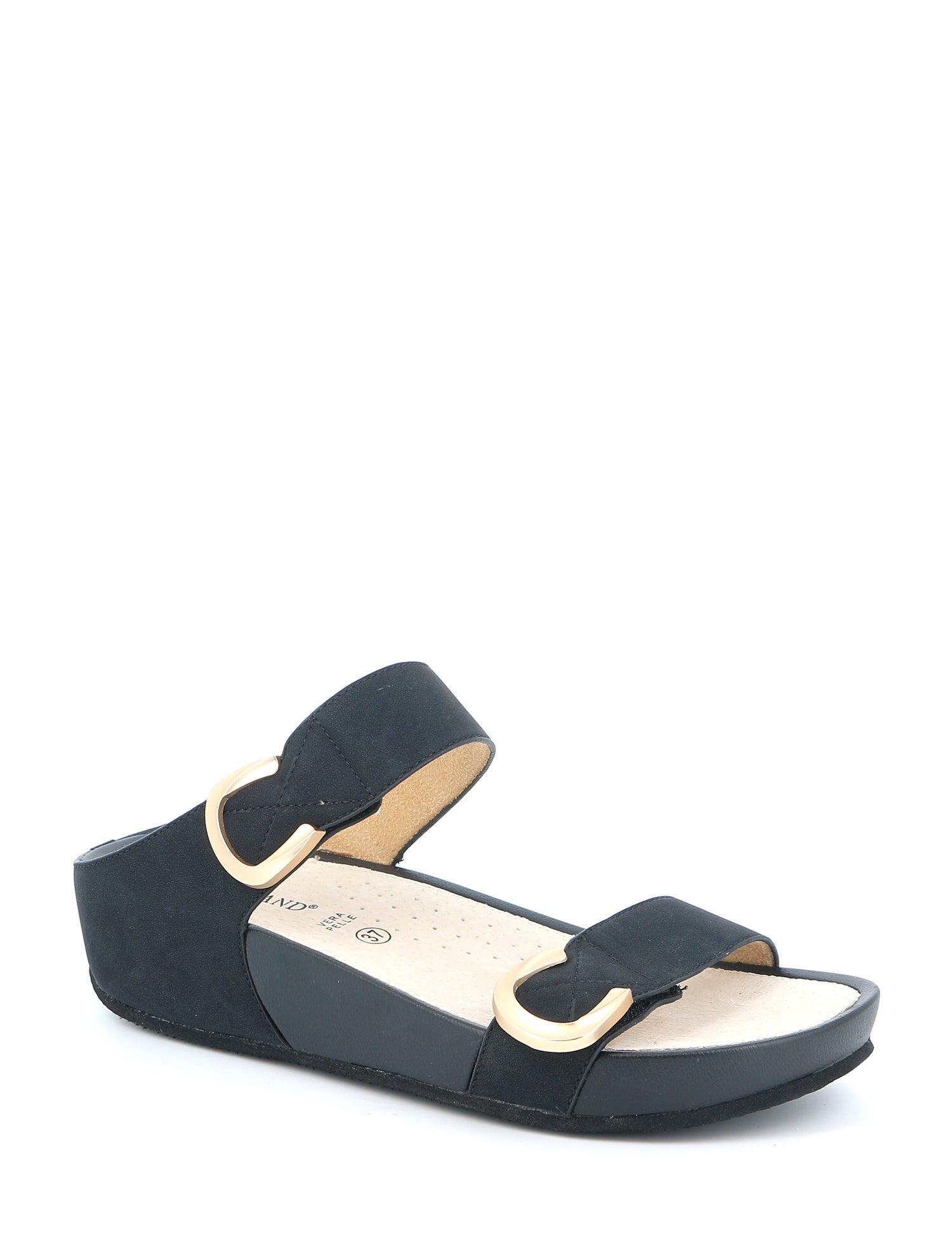 Sandali zeppa Nero Grunland