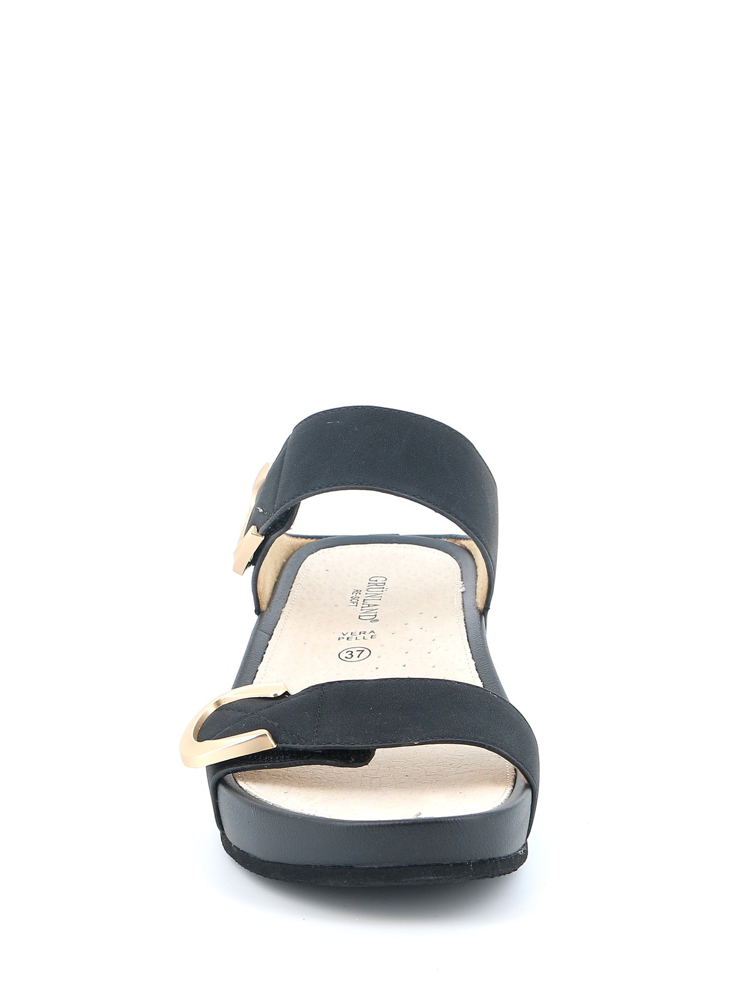 Sandali zeppa Nero Grunland