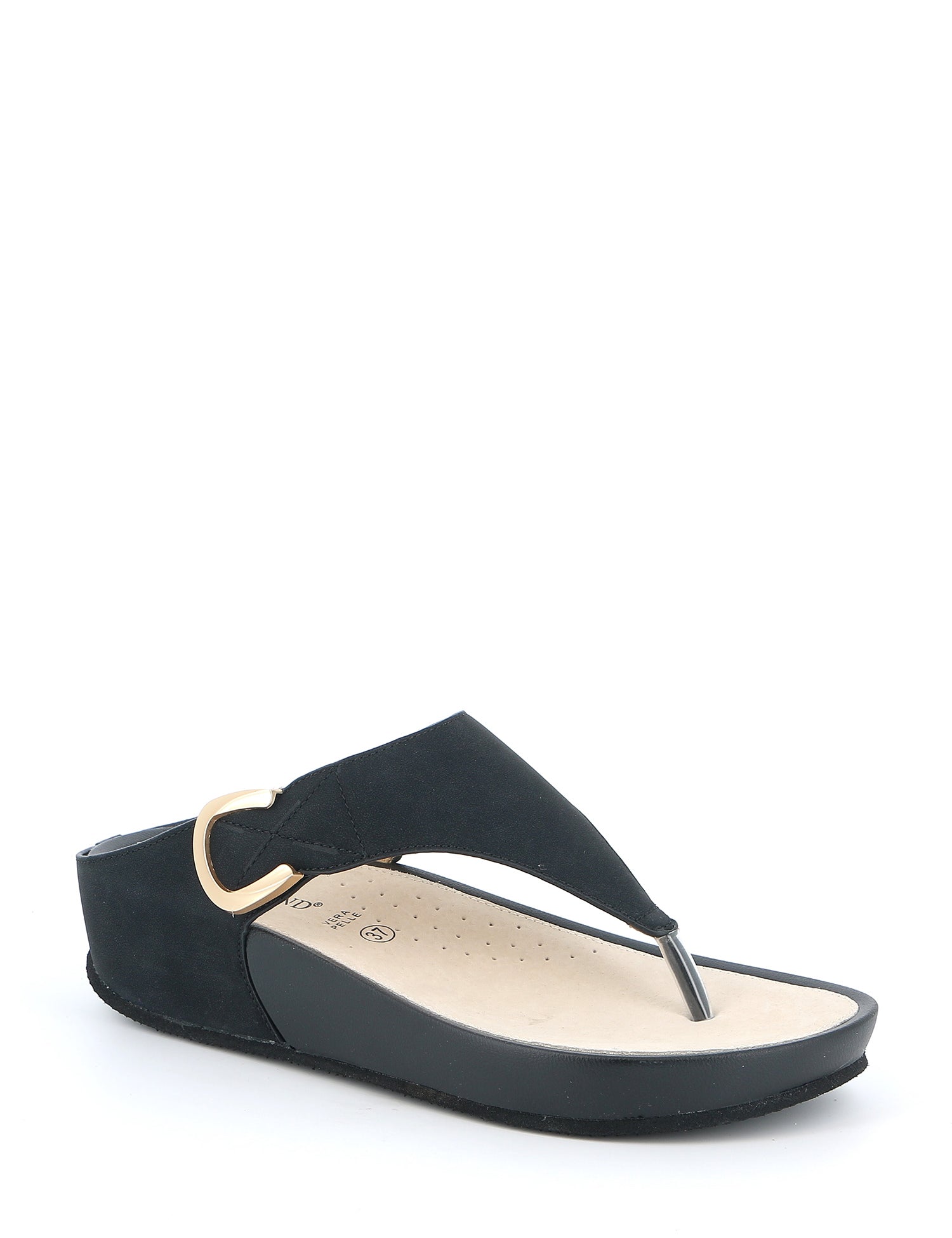 Sandali zeppa Nero Grunland