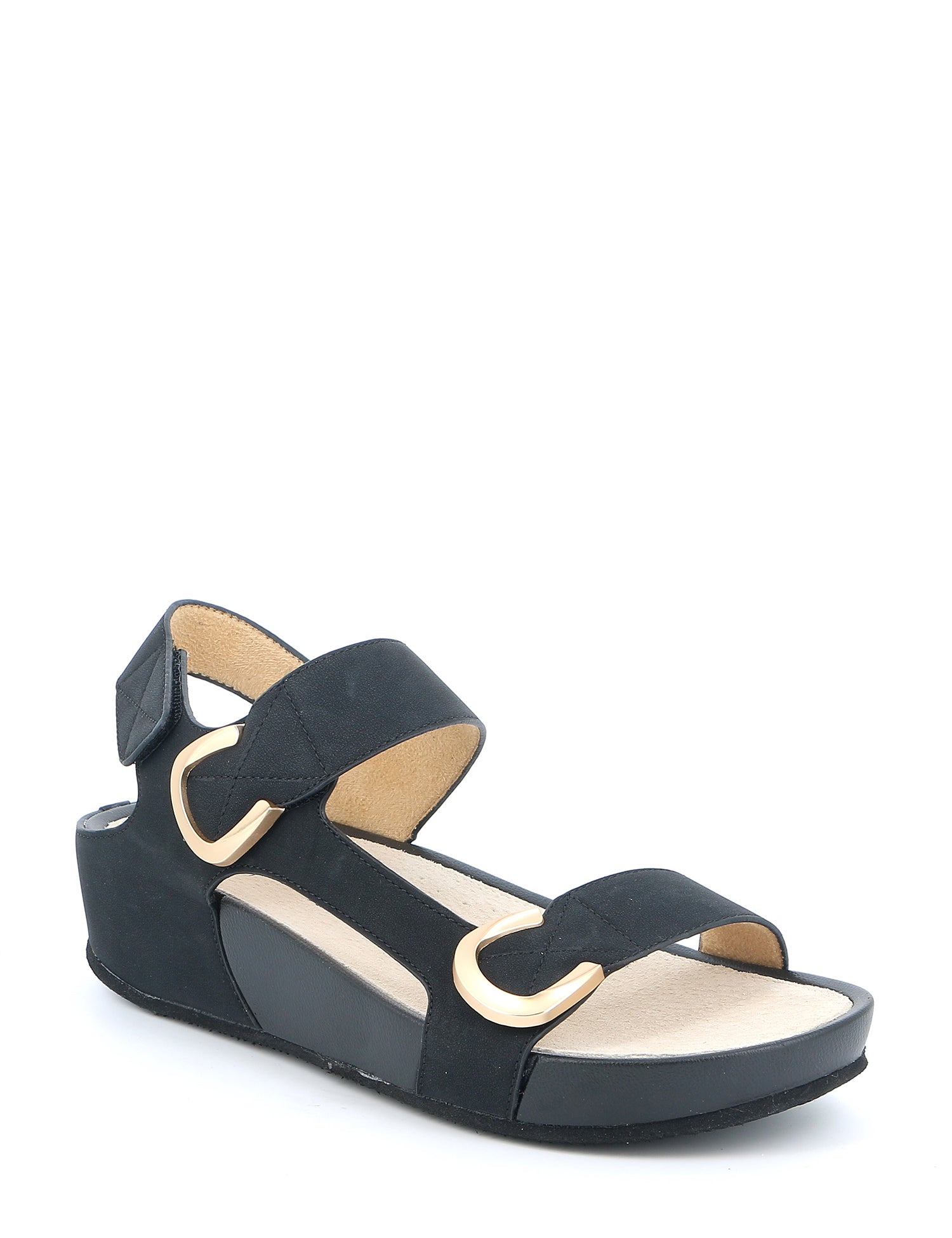 Sandali zeppa Nero Grunland