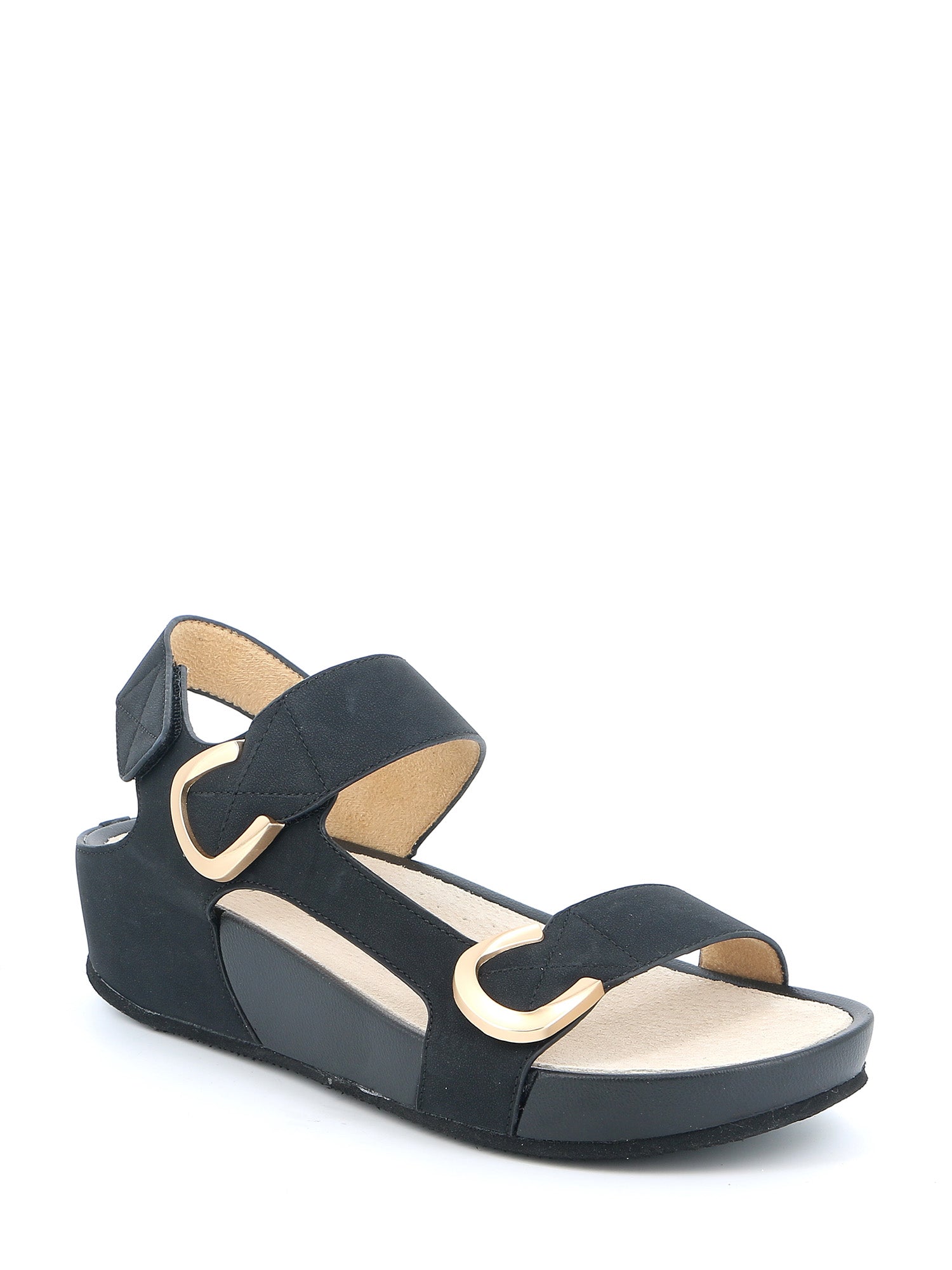 Sandali zeppa Nero Grunland