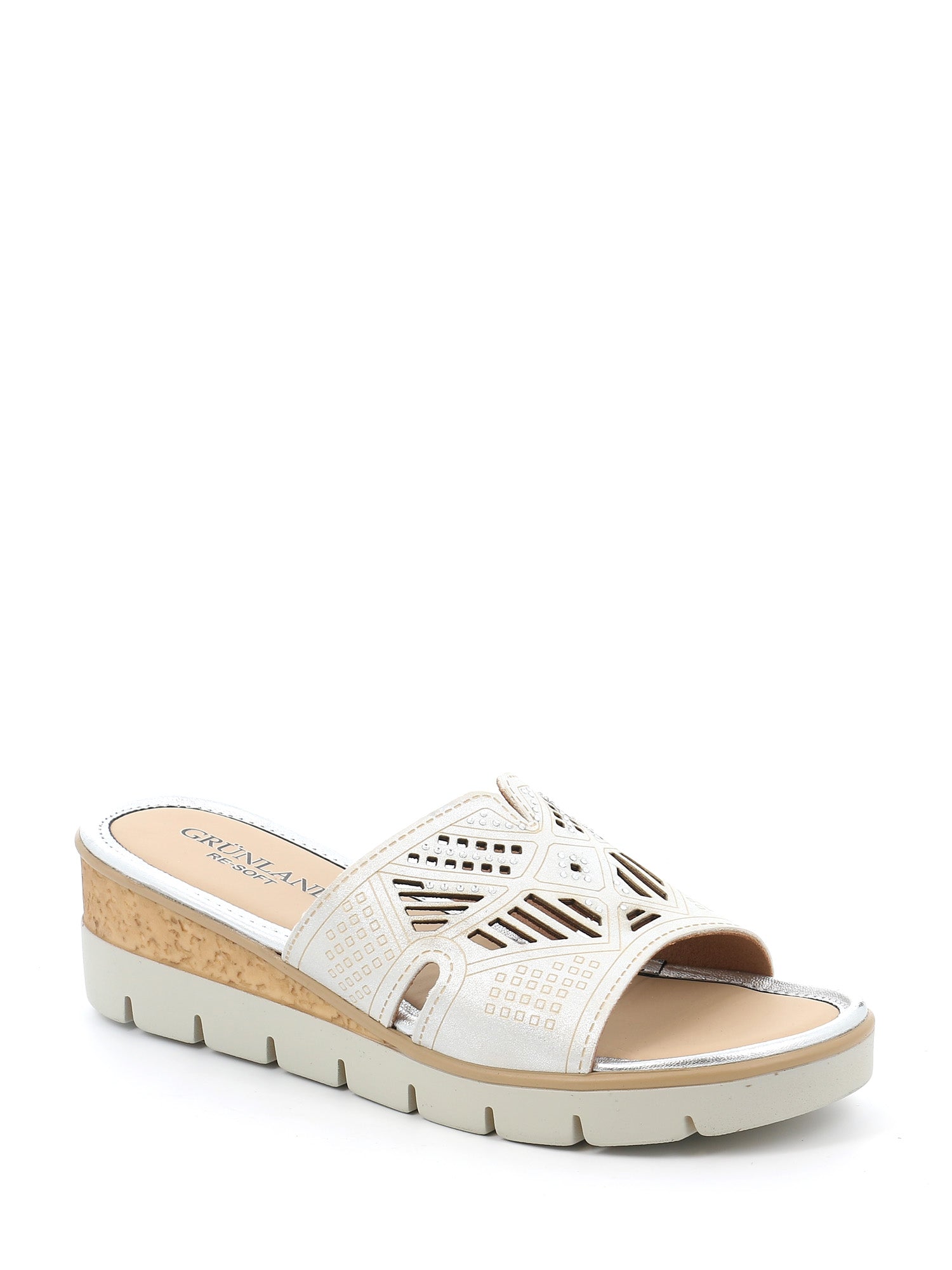 Sandali zeppa Argentato Grunland