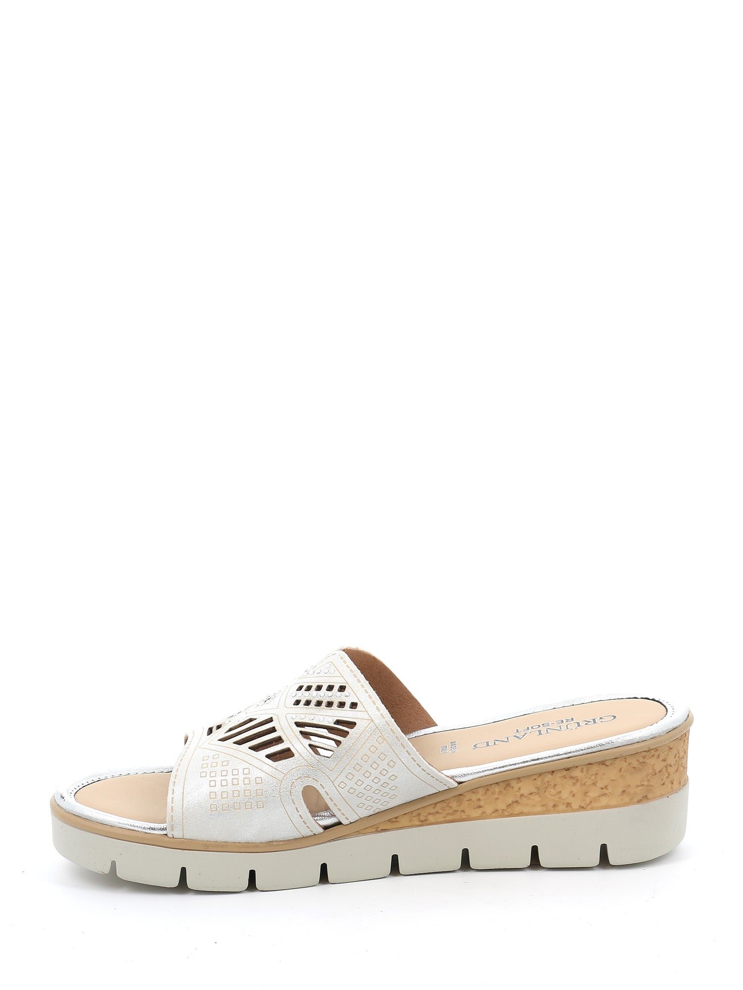 Sandali zeppa Argentato Grunland