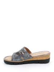 Sandali zeppa Blu Grunland