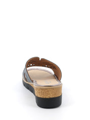 Sandali zeppa Blu Grunland