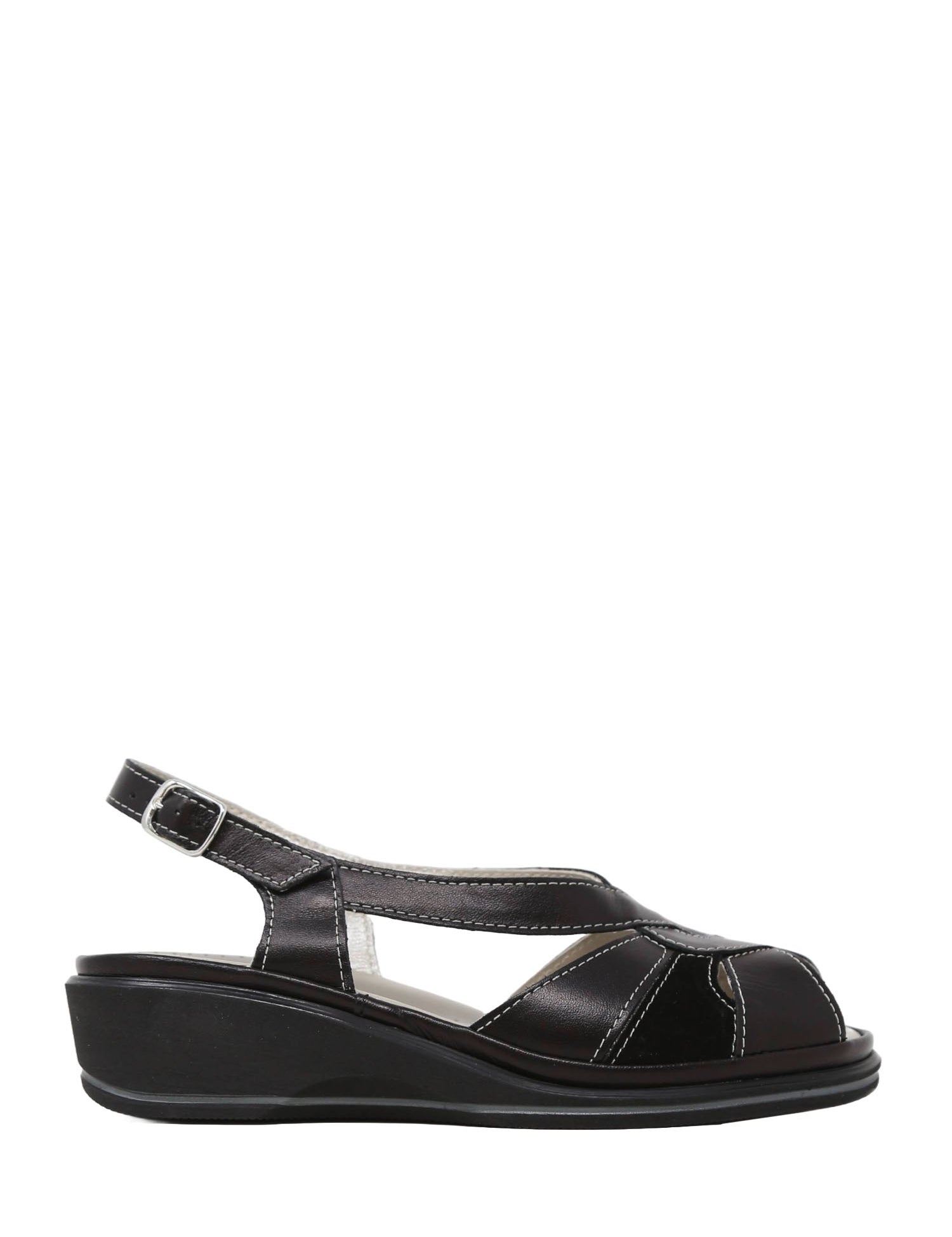 Sandali zeppa Nero Grunland