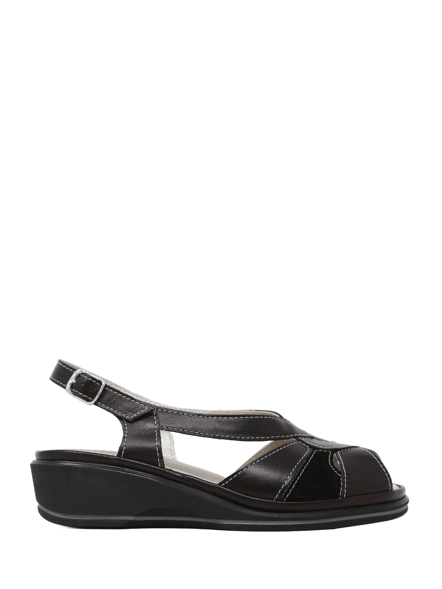 Sandali zeppa Nero Grunland