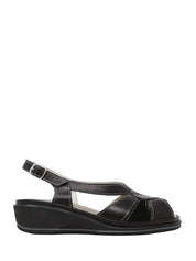 Sandali zeppa Nero Grunland