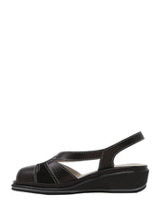 Sandali zeppa Nero Grunland