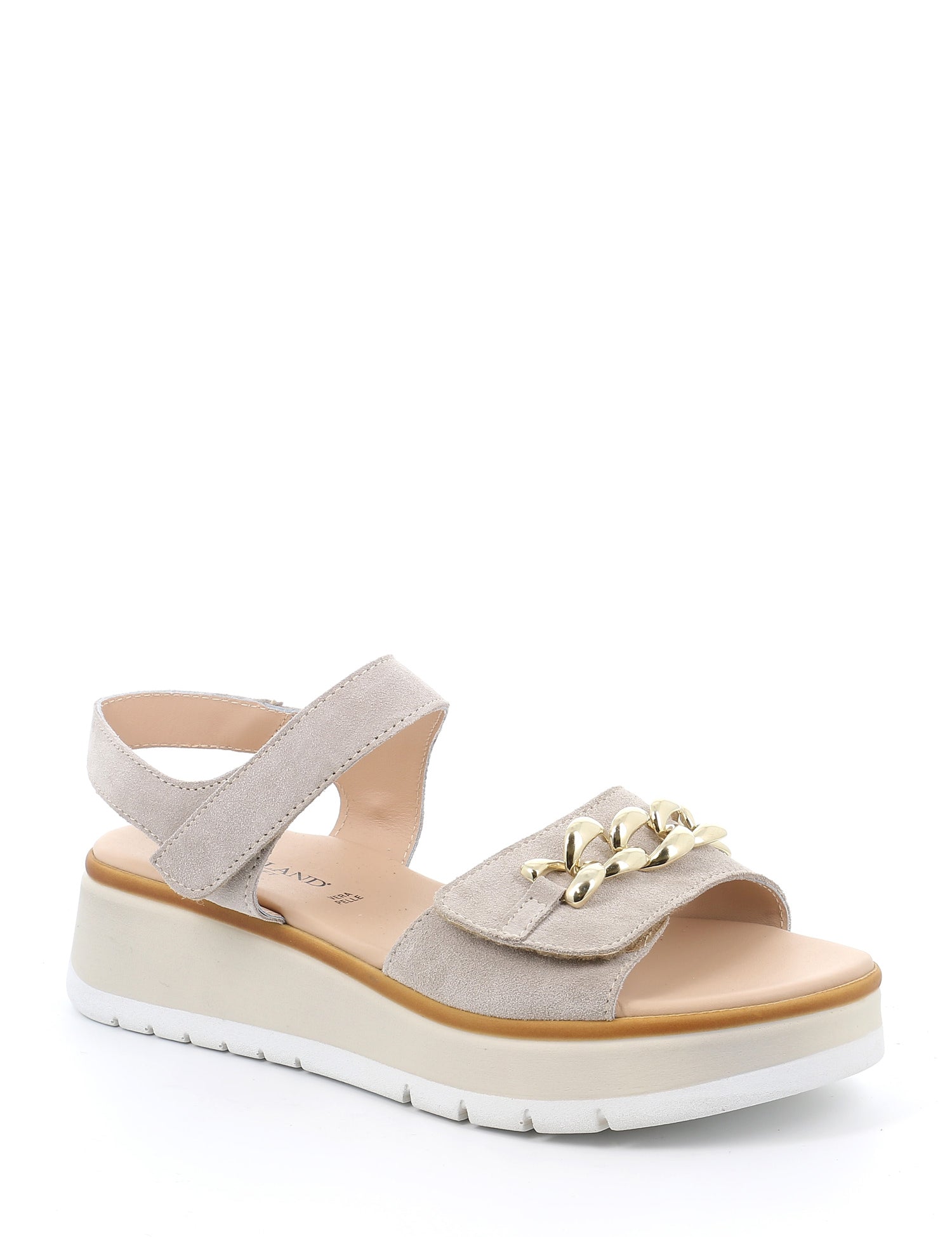 Sandali zeppa Beige Grunland