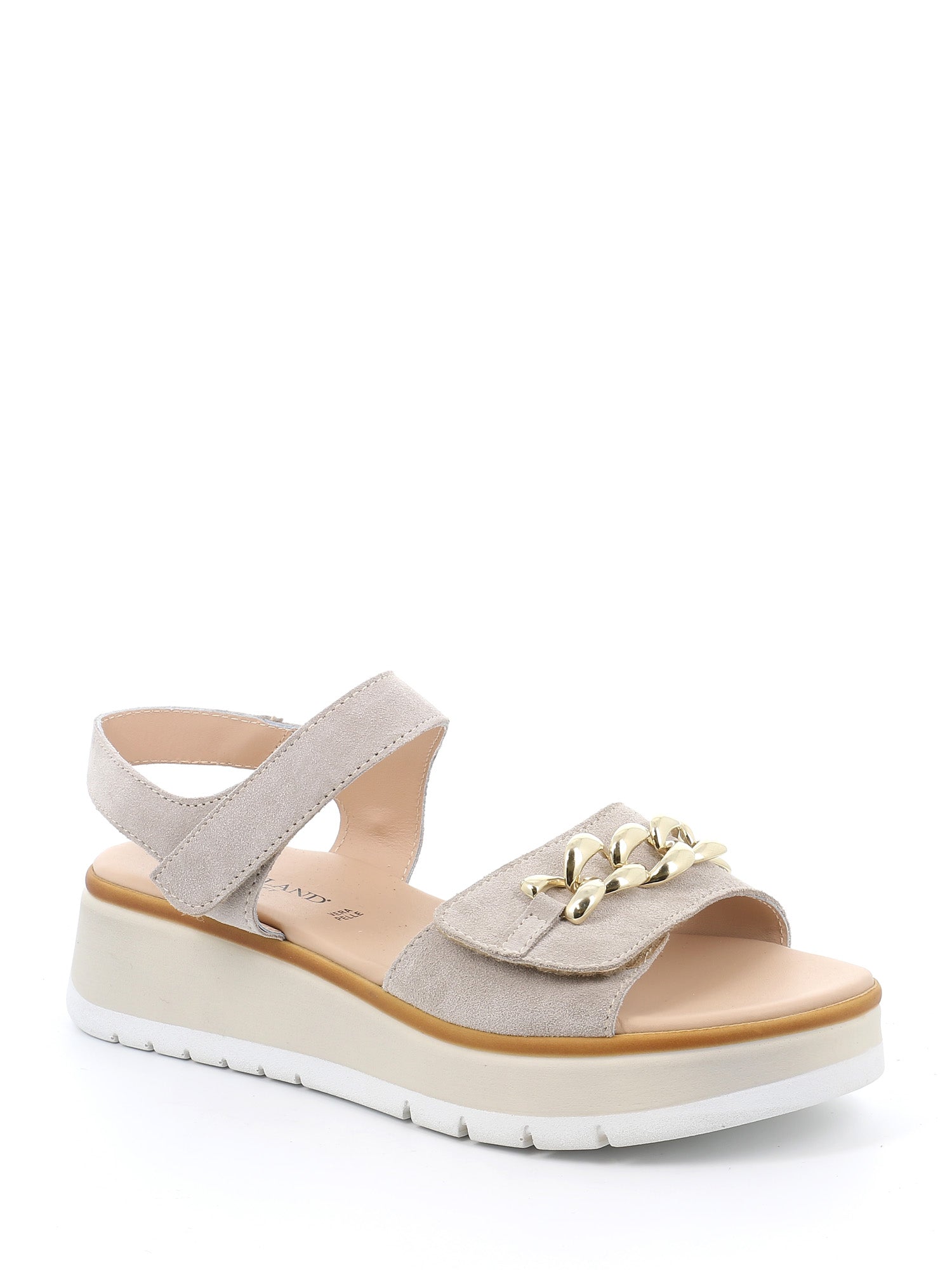 Sandali zeppa Beige Grunland