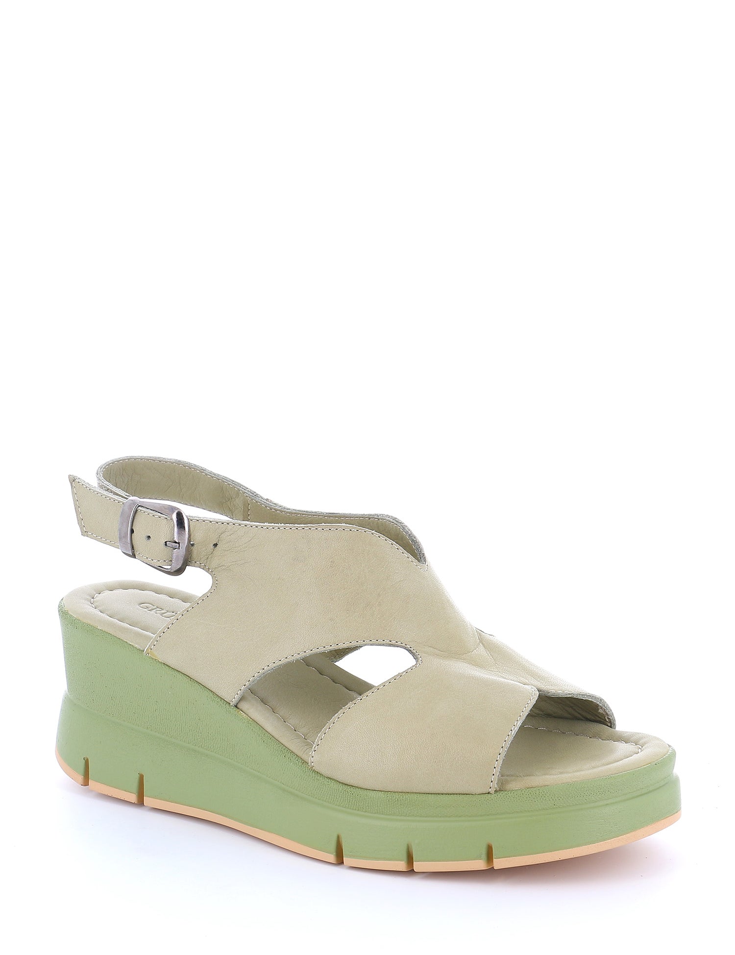 Sandali zeppa Verde Grunland