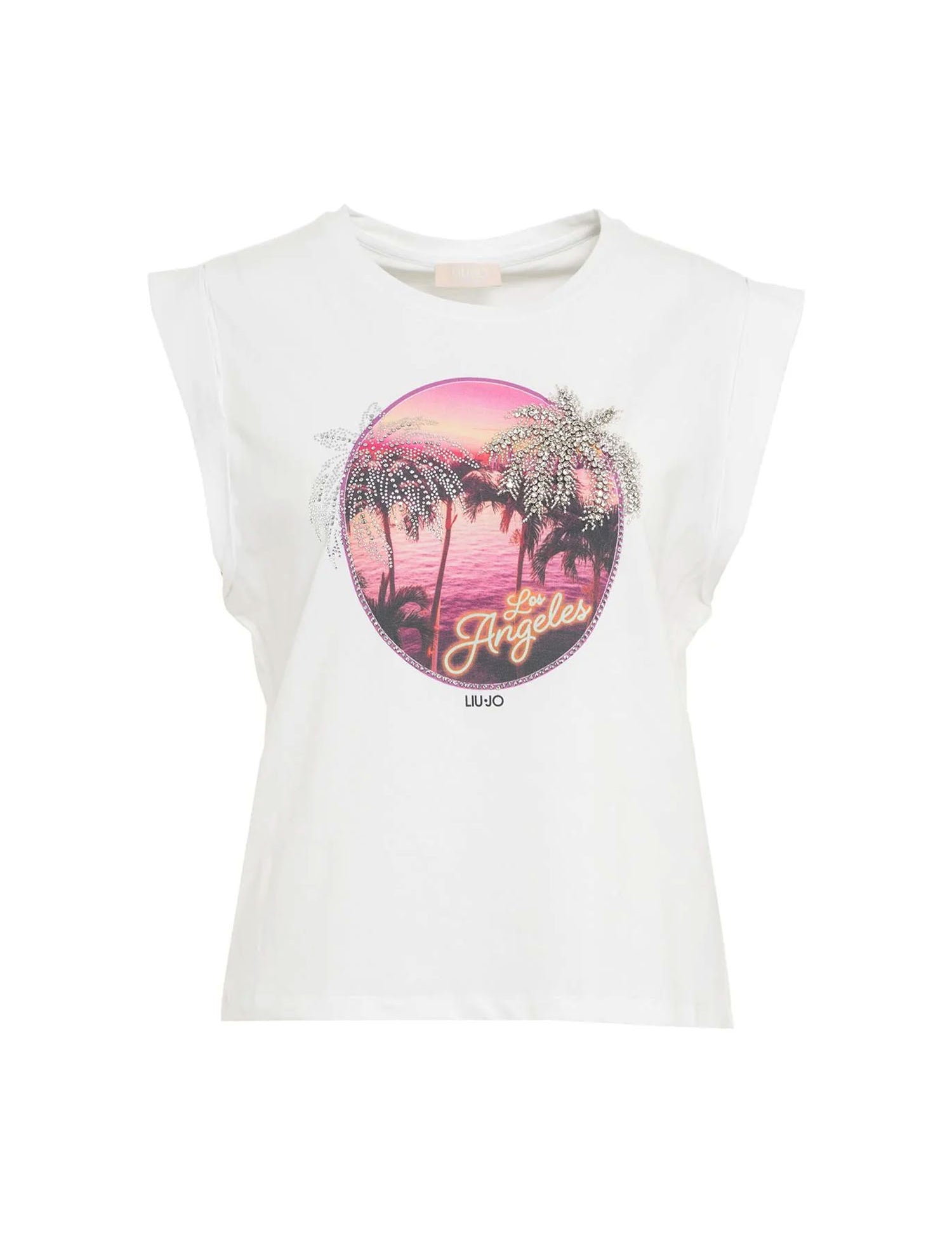 T-shirt Bianco Rosa Liu-jo