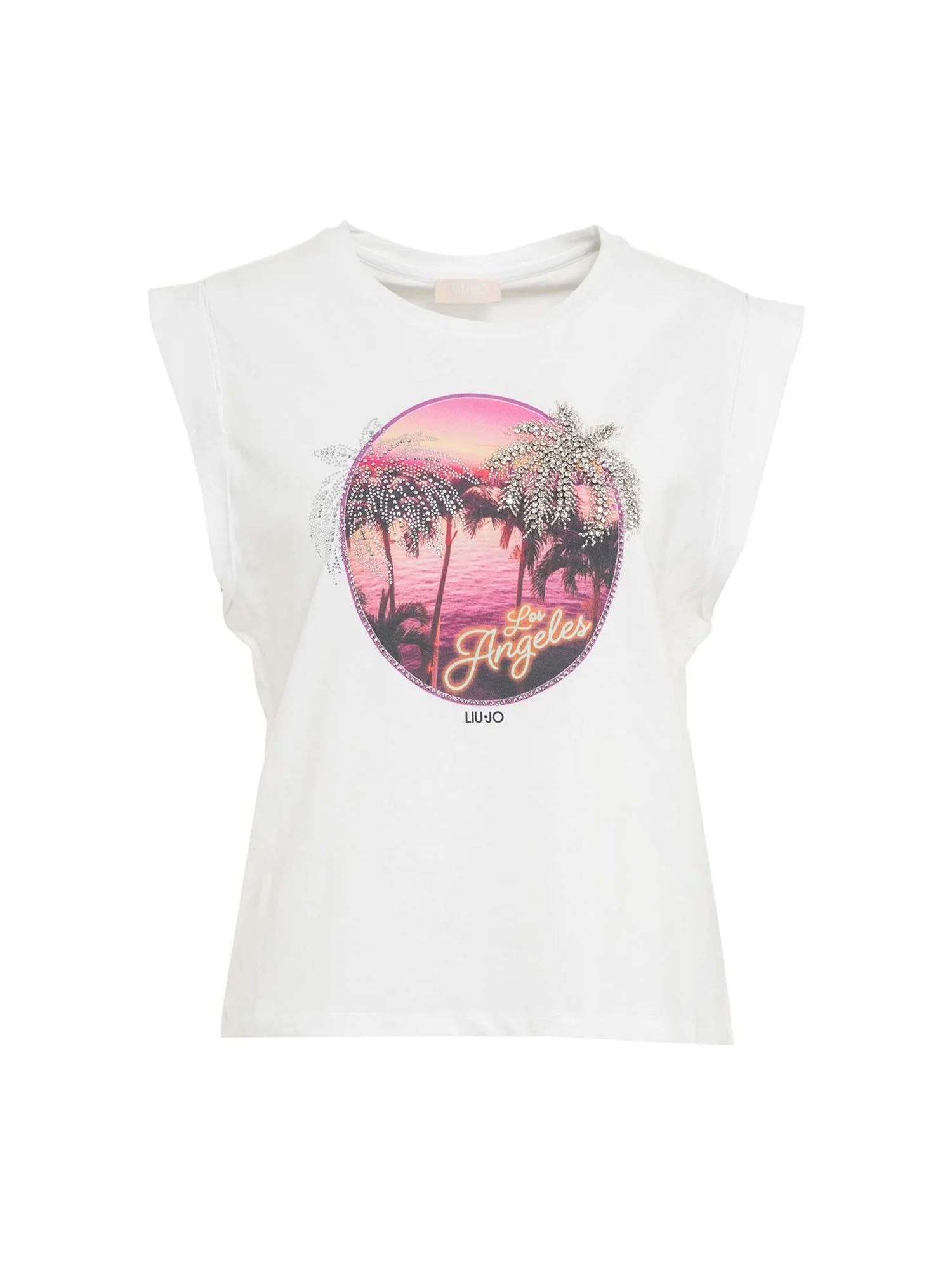 T-shirt Bianco Rosa Liu-jo
