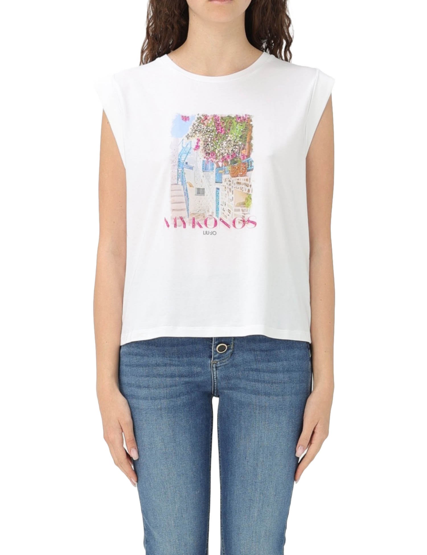 T-shirt Bianco Verde Liu-jo