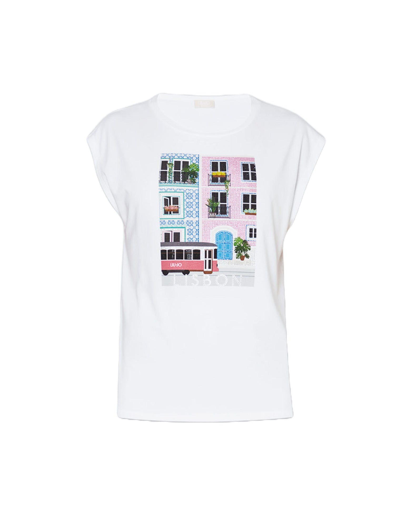 T-shirt Bianco Rosa Liu-jo