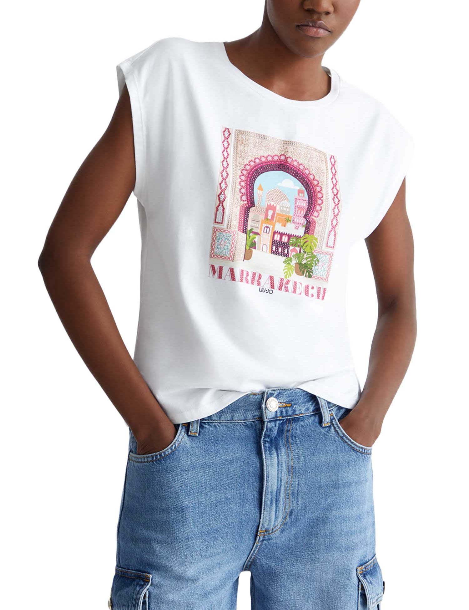 T-shirt Bianco Verde Liu-jo