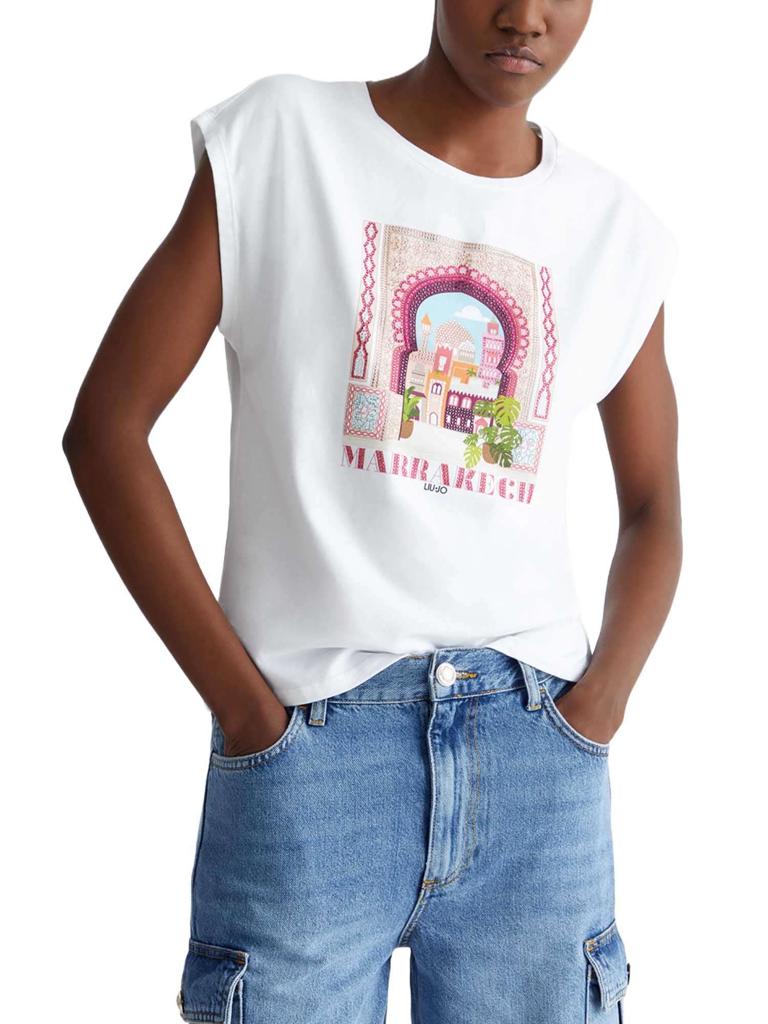 T-shirt Bianco Verde Liu-jo