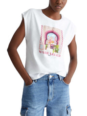 T-shirt Bianco Verde Liu-jo