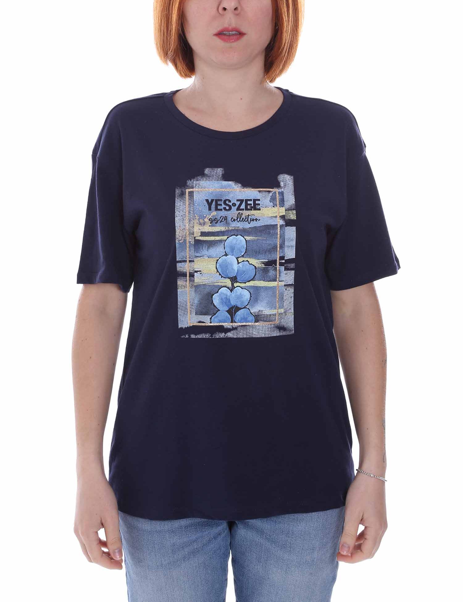 T-shirt Blu Yes-zee