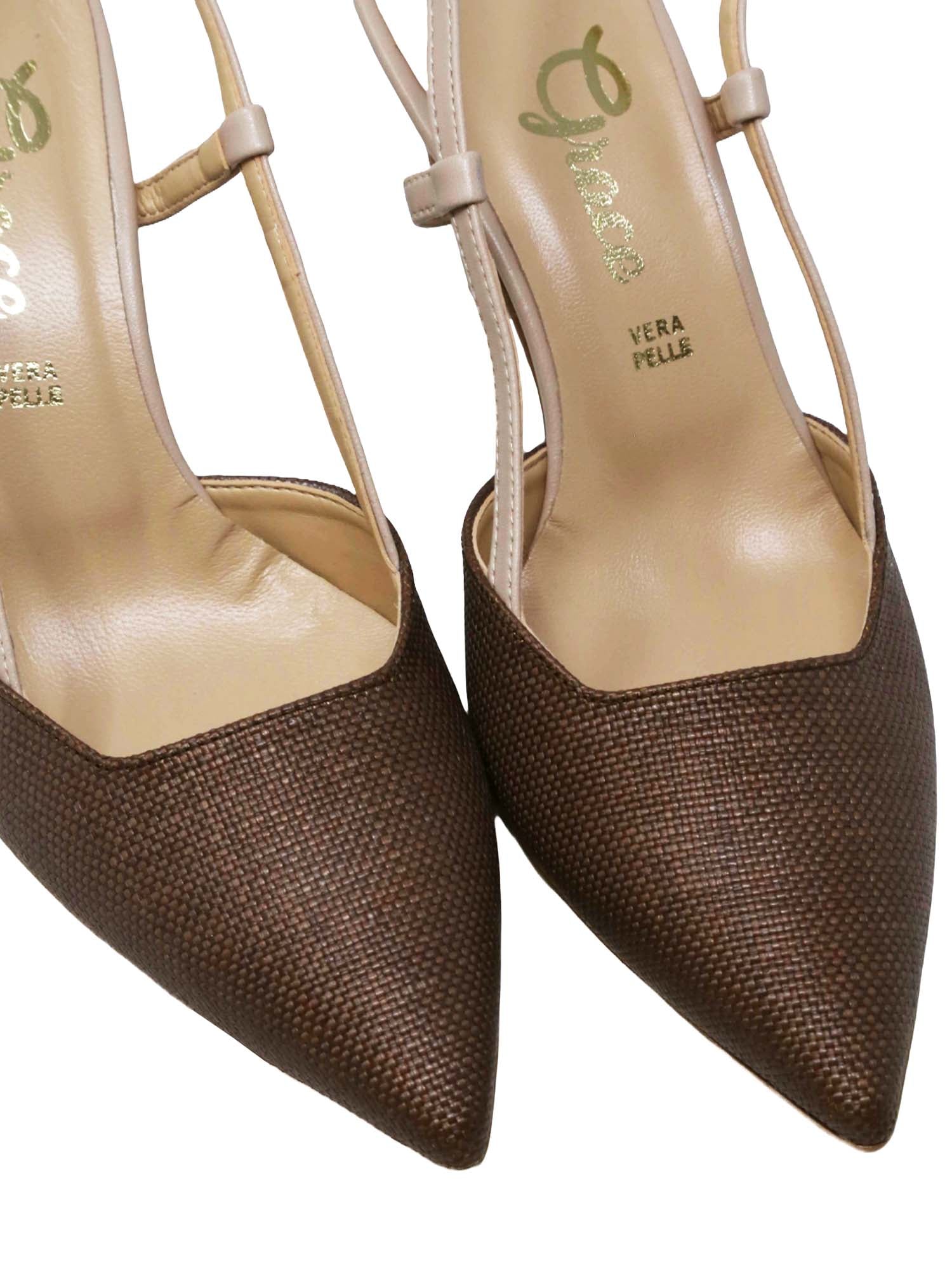 Sandali tacco Nude Marrone Grace Shoes