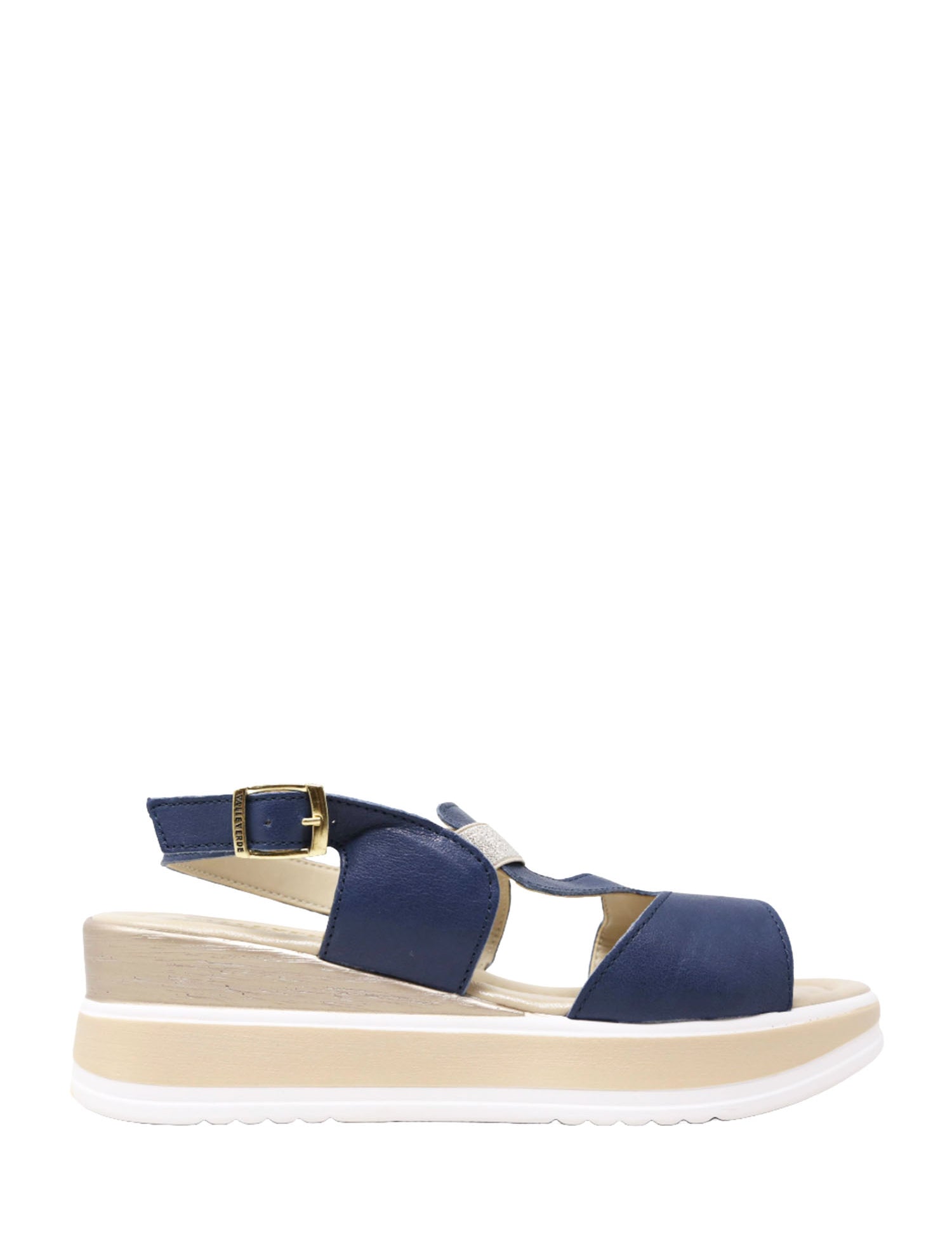 Sandali zeppa Blu Valleverde