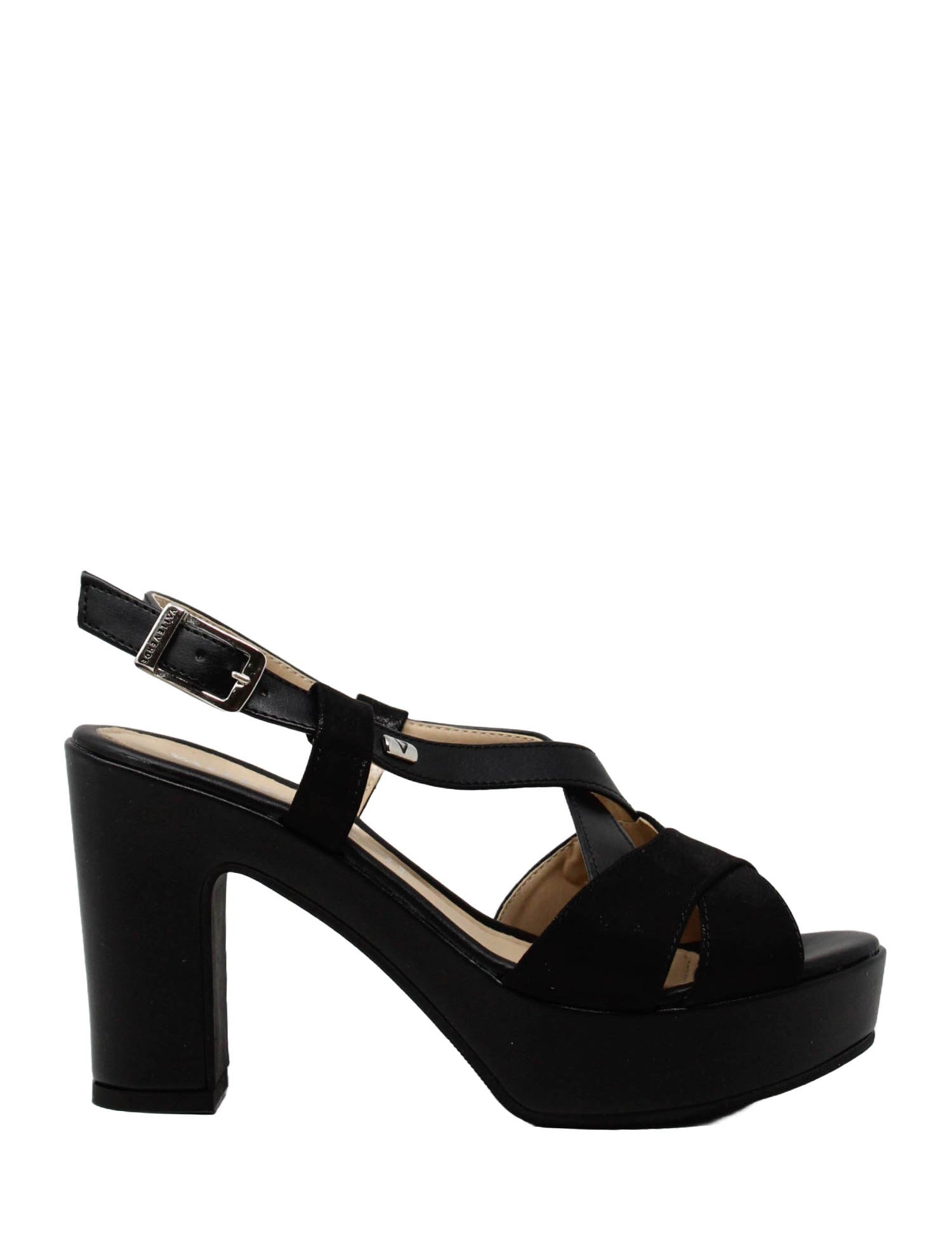 Sandali tacco Nero Valleverde