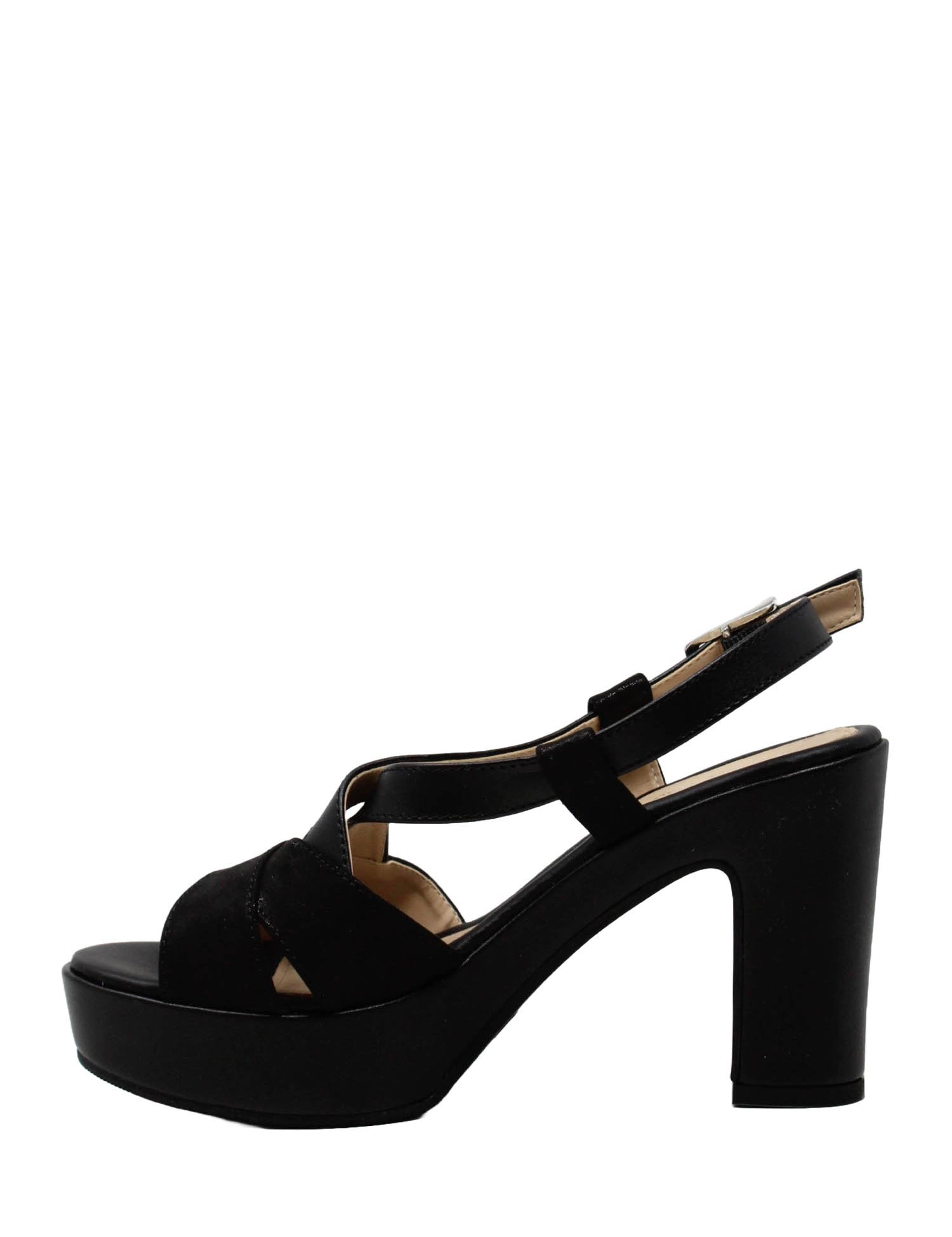 Sandali tacco Nero Valleverde