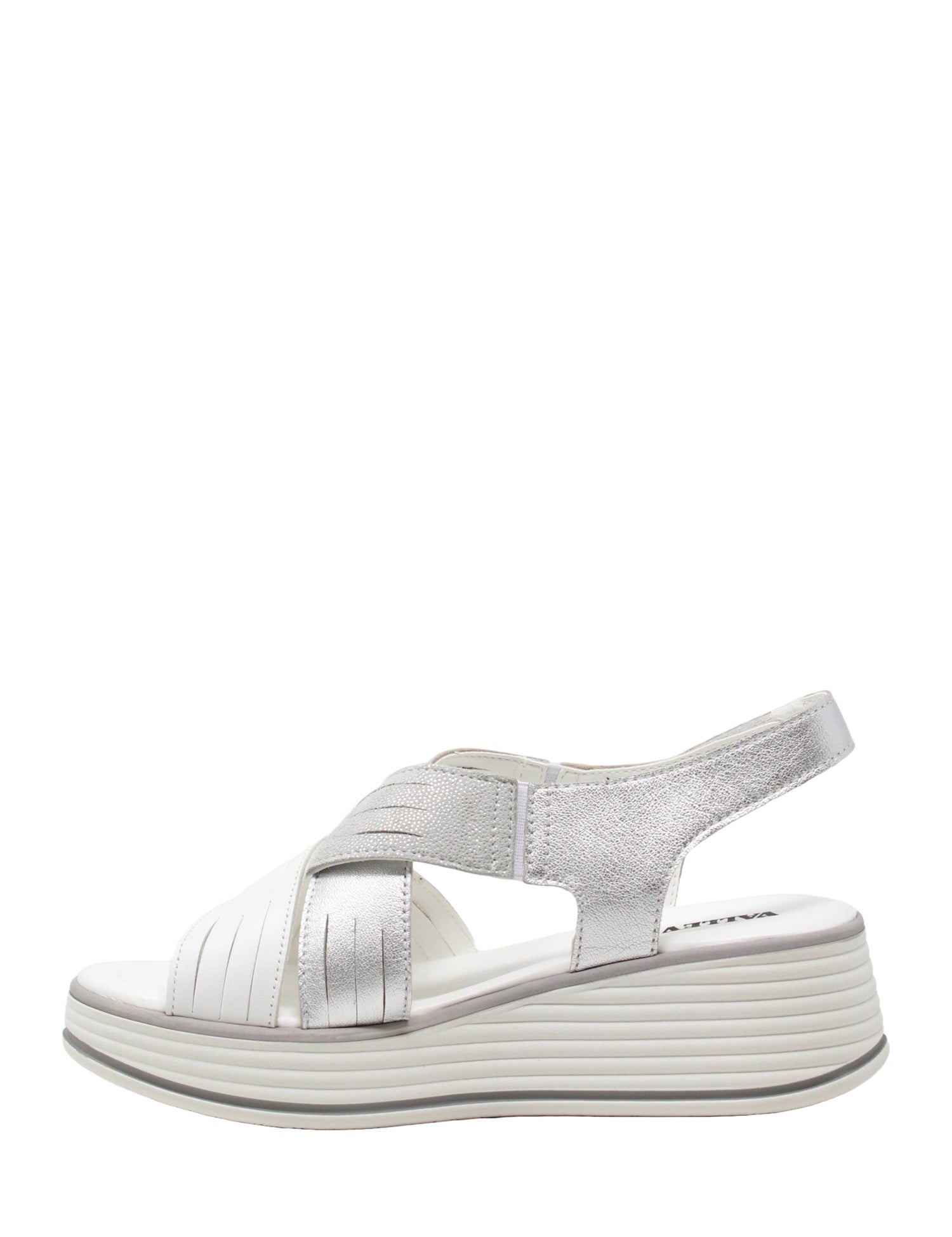 Sandali zeppa Bianco Valleverde