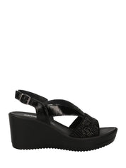 Sandali zeppa Nero Enval