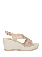 Sandali zeppa Beige Enval