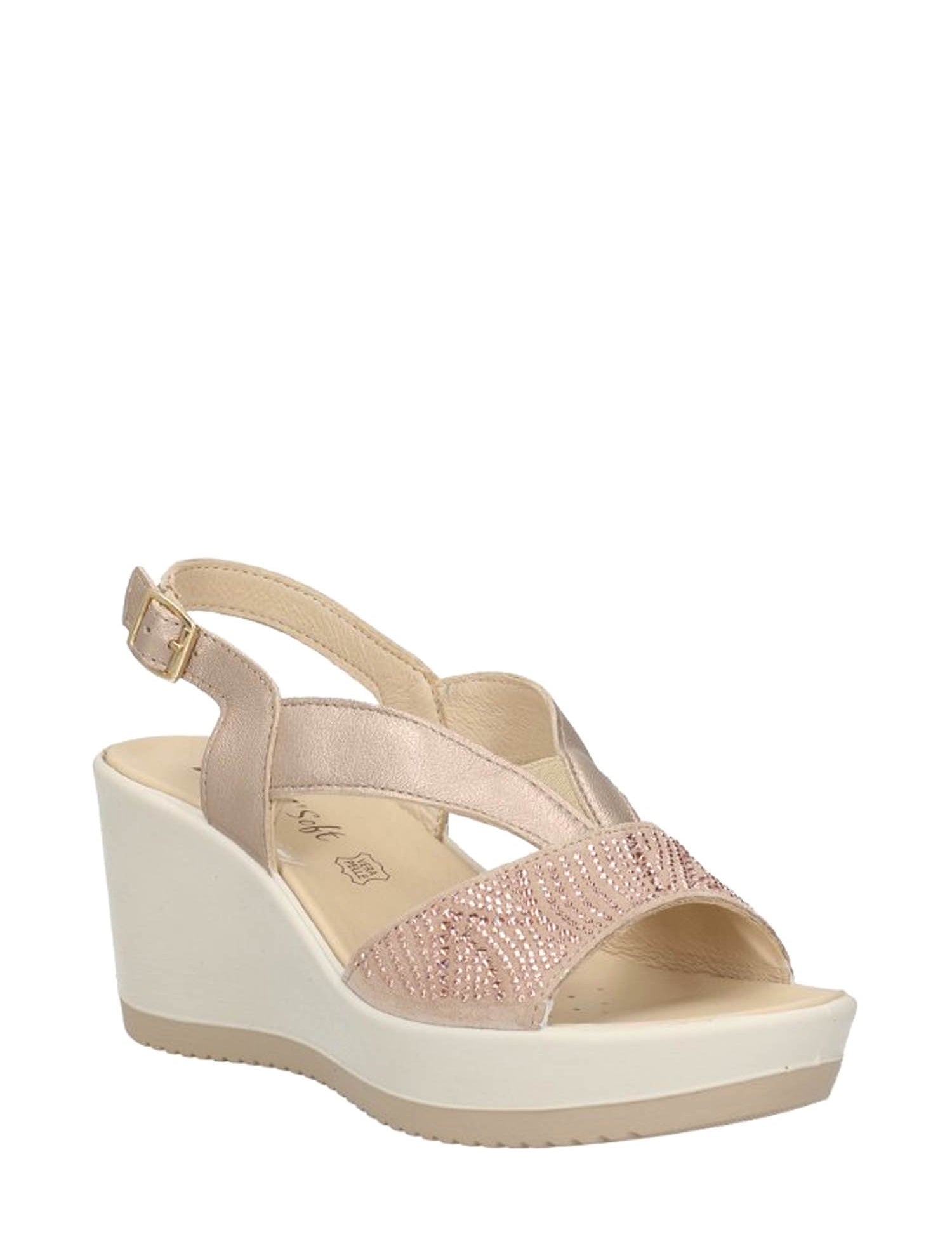 Sandali zeppa Beige Enval