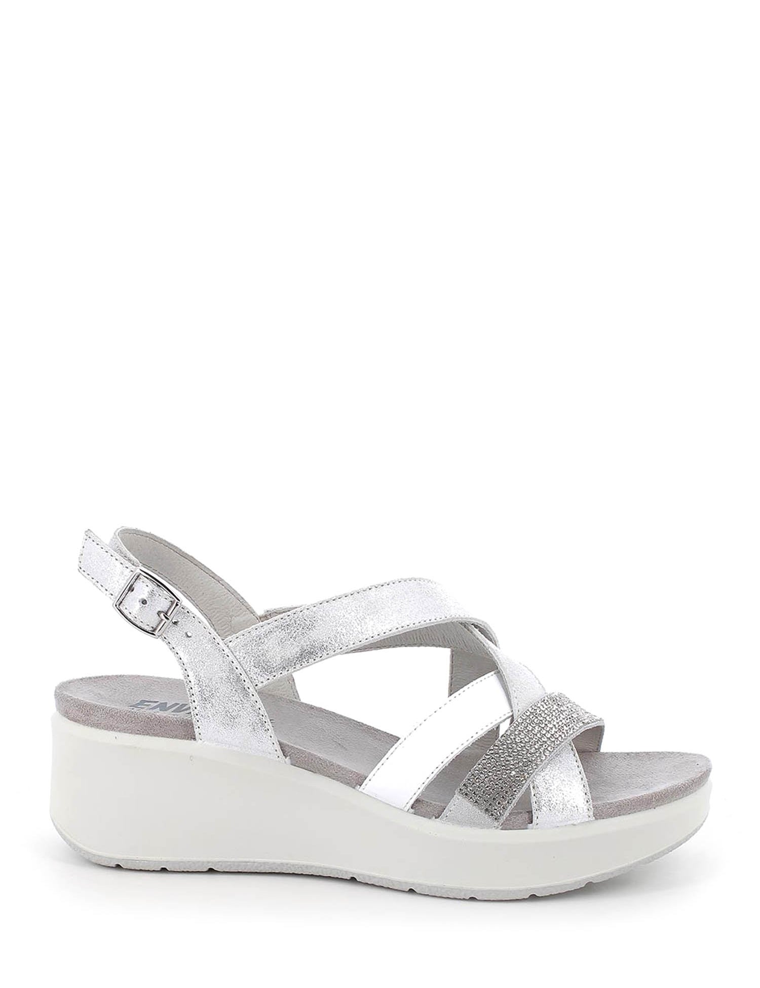 Sandali zeppa Argentato Enval