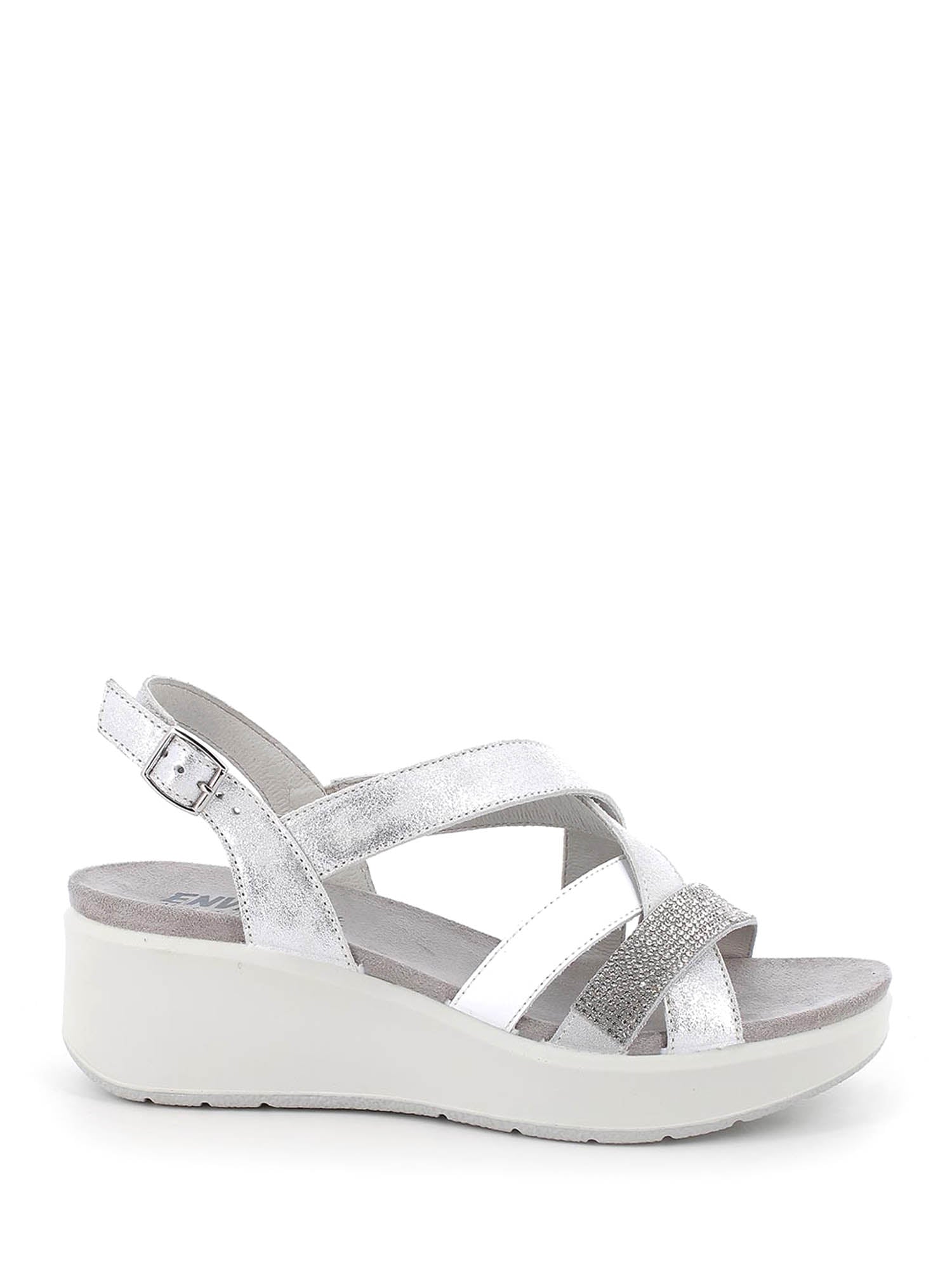 Sandali zeppa Argentato Enval