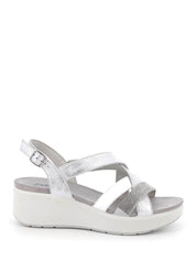 Sandali zeppa Argentato Enval