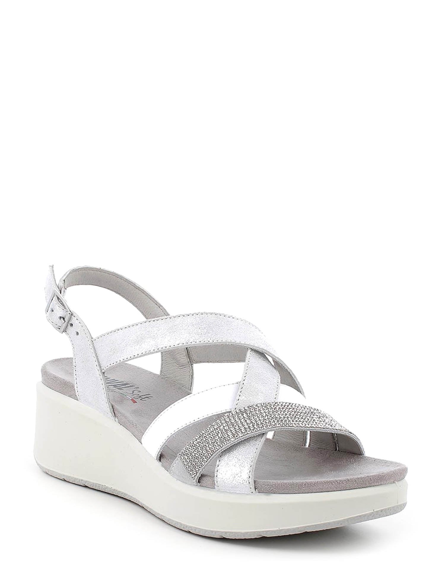 Sandali zeppa Argentato Enval