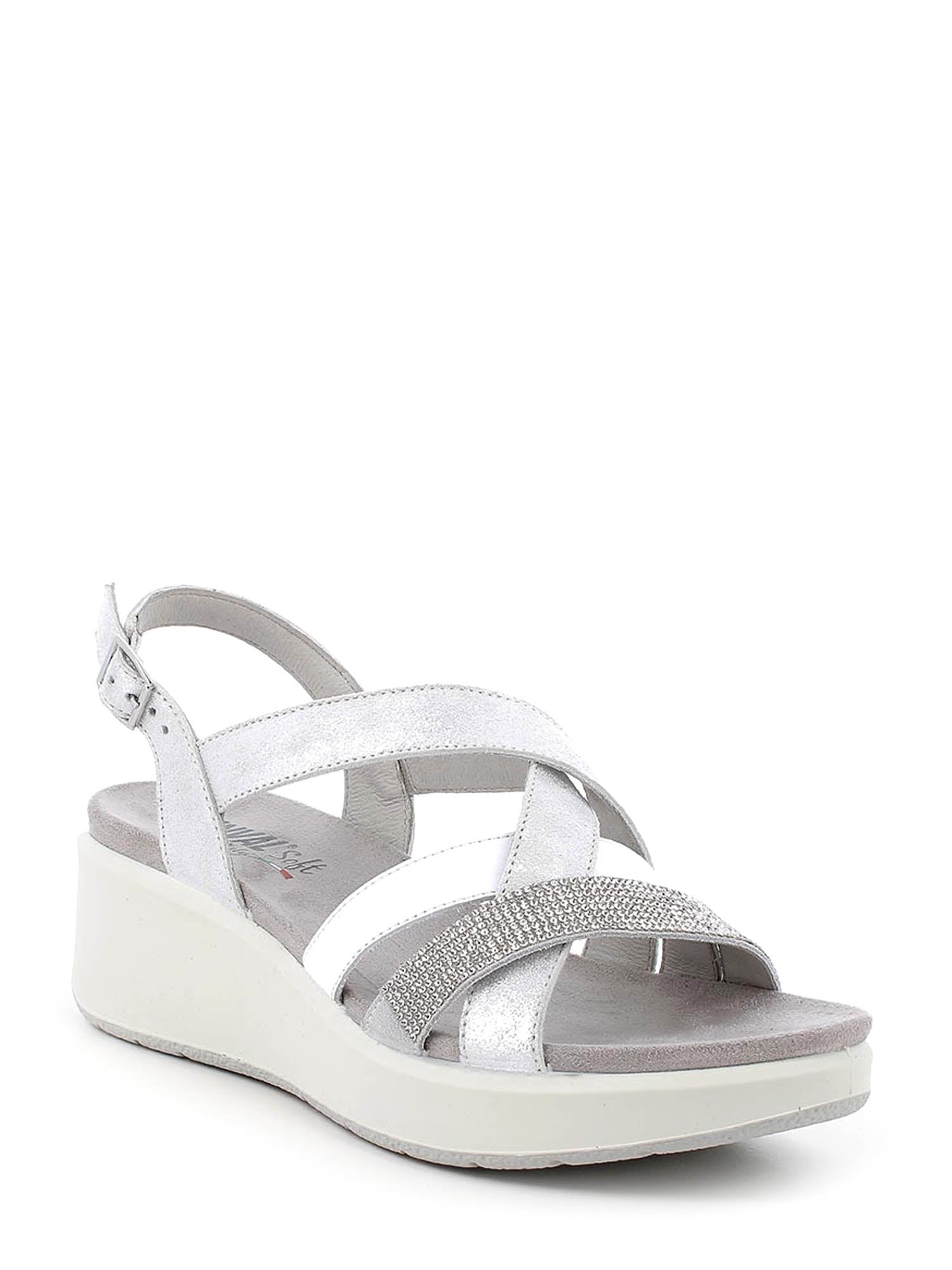 Sandali zeppa Argentato Enval