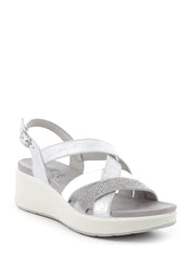 Sandali zeppa Argentato Enval