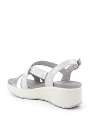 Sandali zeppa Argentato Enval