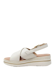 Sandali zeppa Bianco Valleverde