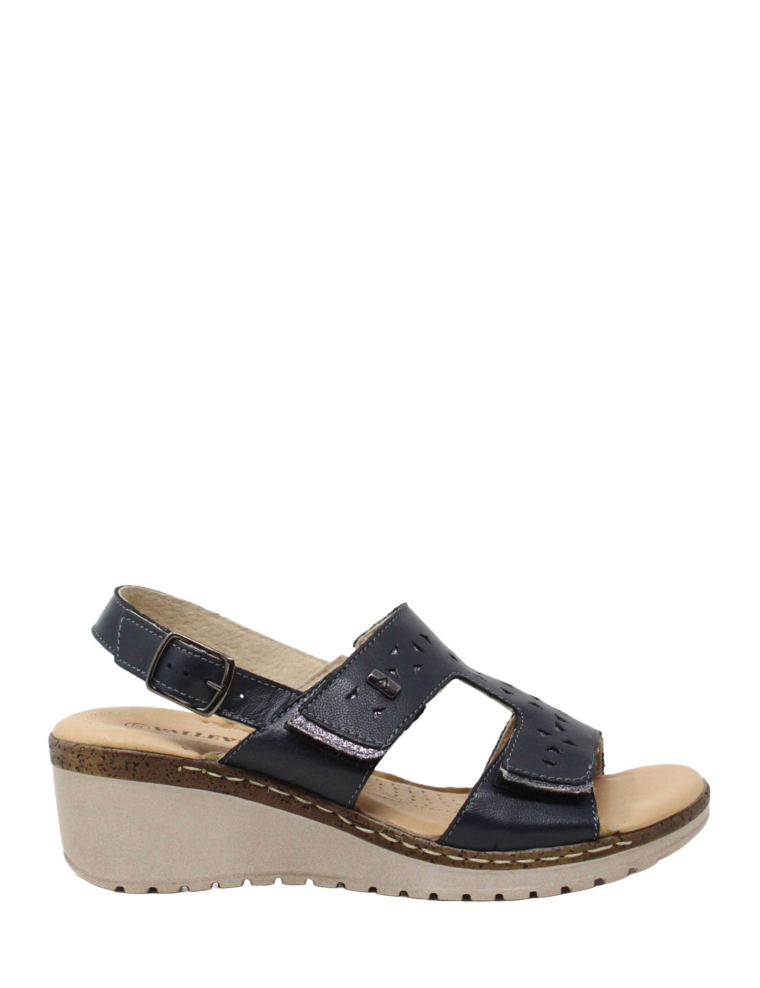 Sandali zeppa Blu Valleverde