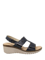 Sandali zeppa Blu Valleverde